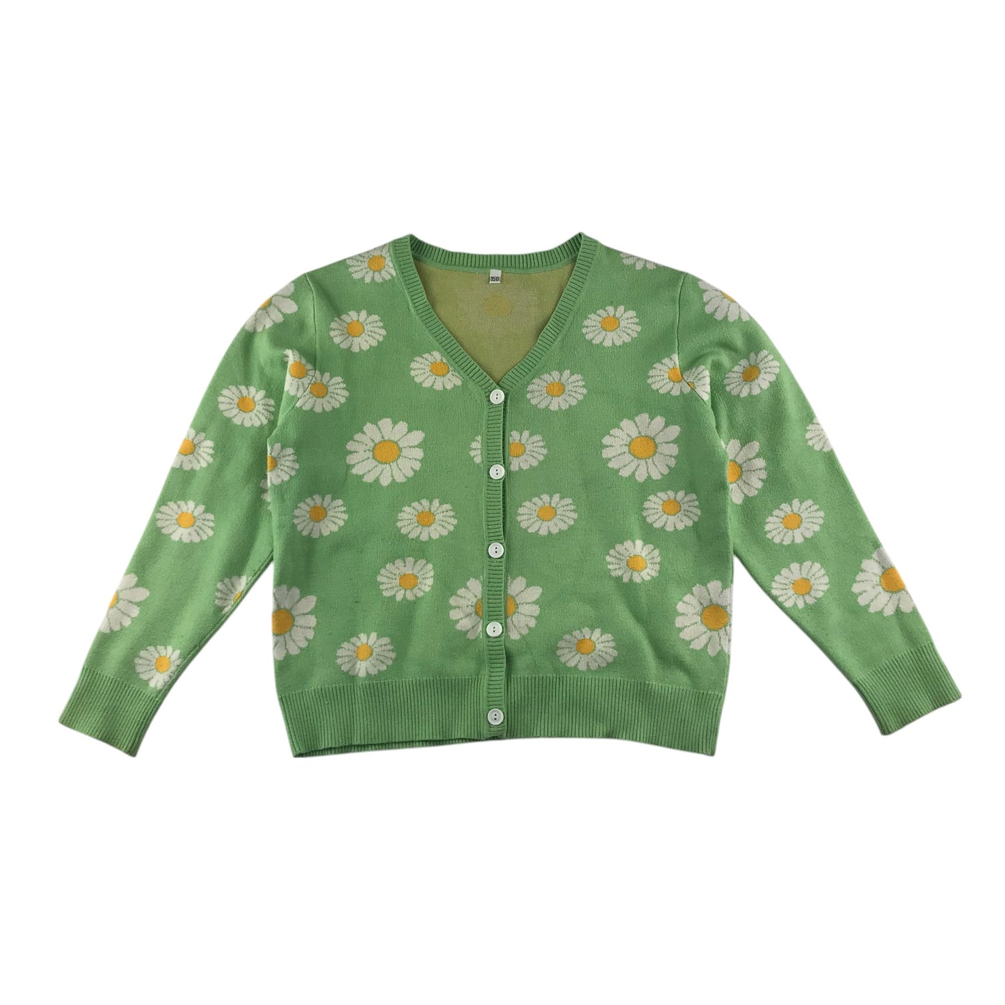 Cardigan 11-12 years light green with daisy floral design