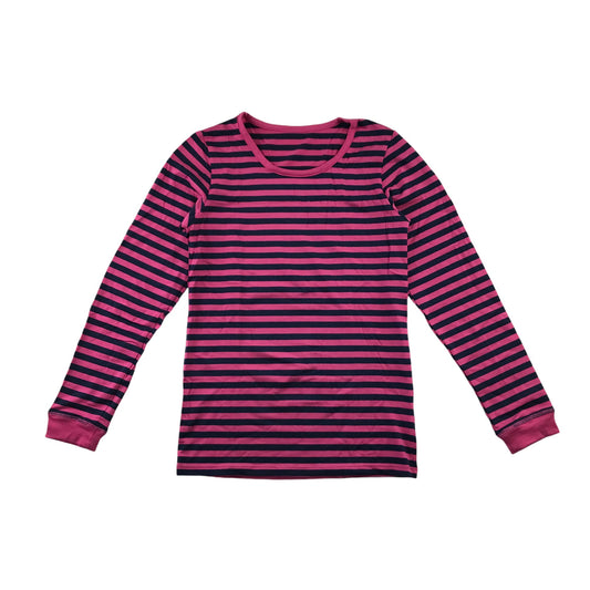 M&S Thermal Top 11-12 Years Pink and Navy Stripy