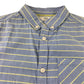 M&S shirt 7-8 years blue with yellow stripes full button up  cotton