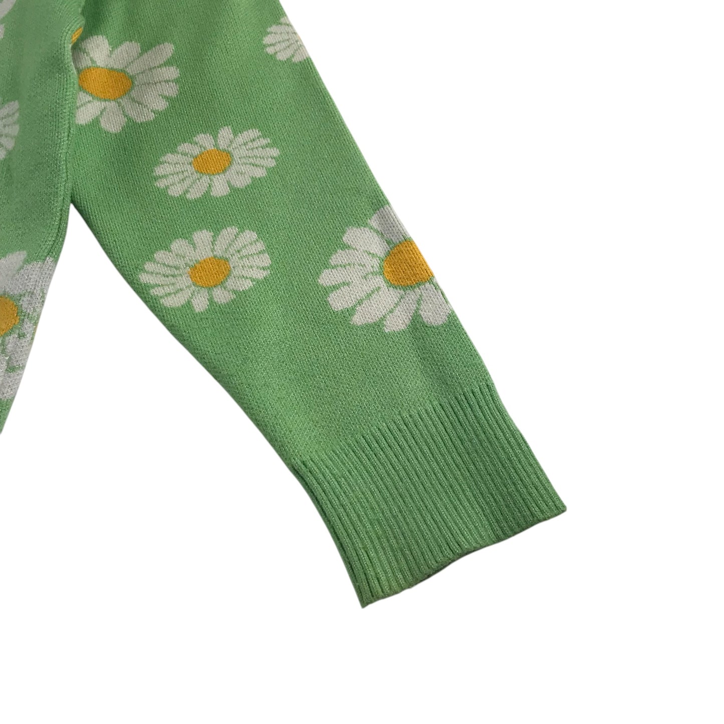 Cardigan 11-12 years light green with daisy floral design