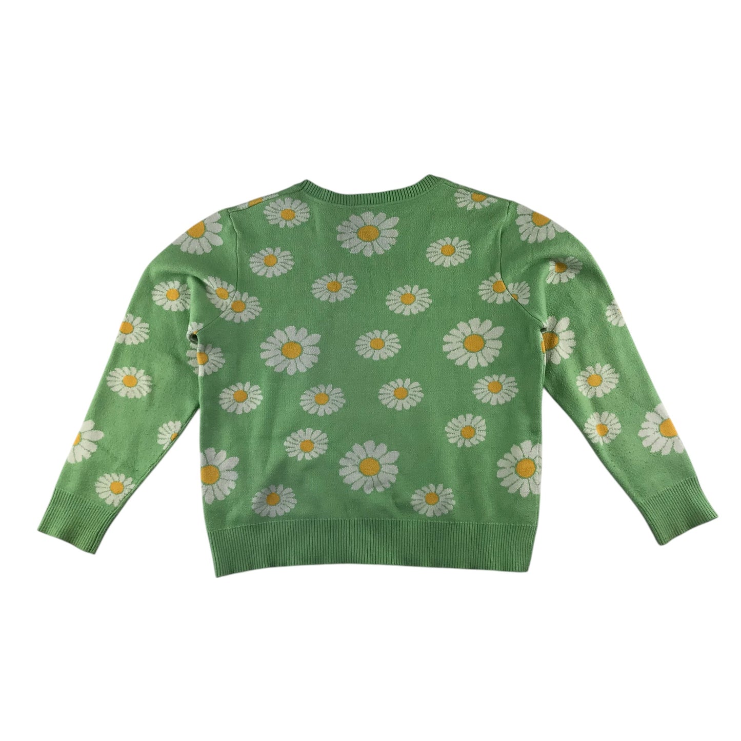 Cardigan 11-12 years light green with daisy floral design