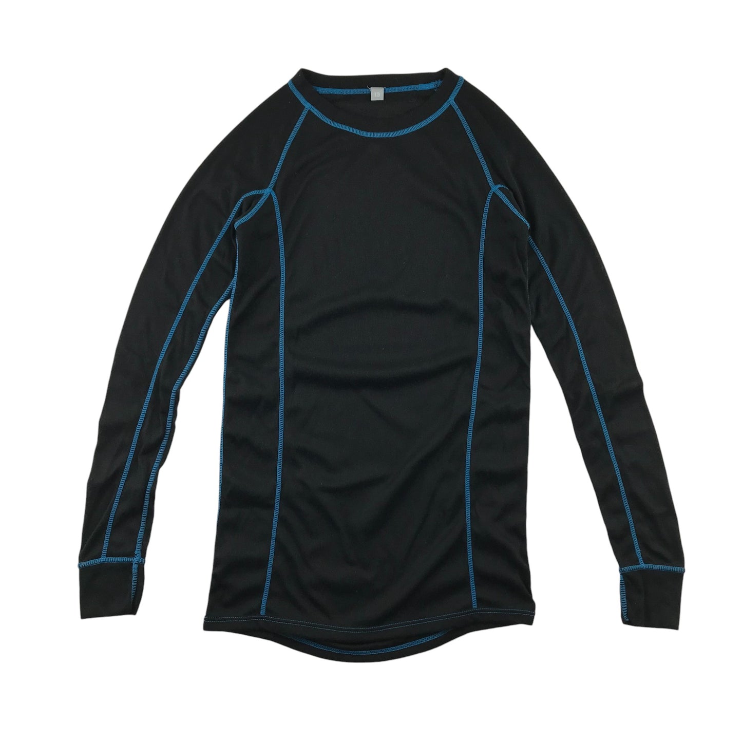 Thermal Set 12-13 Years Black with Blue Stitching Detailing