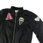 H&M light jacket 8-9 years black bomber style cuffed arms and waist with sequin patches