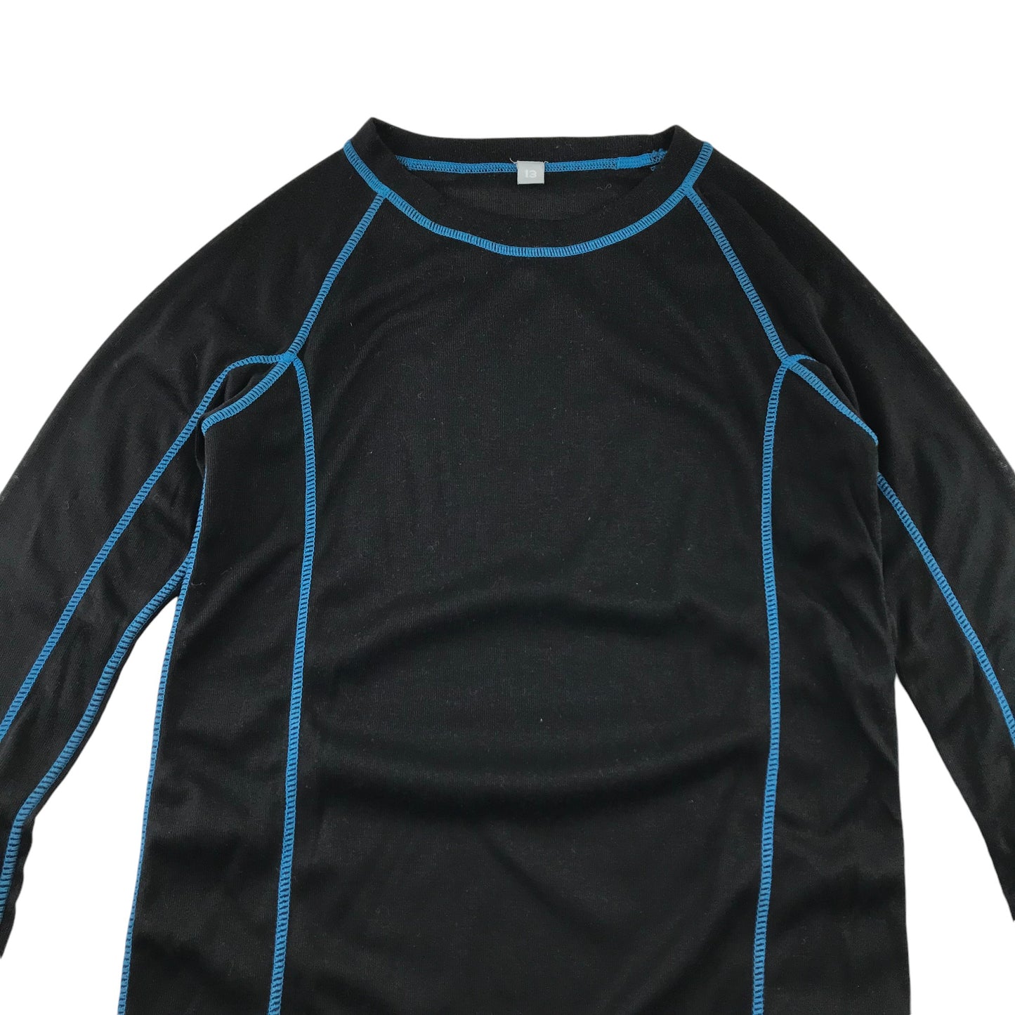 Thermal Set 12-13 Years Black with Blue Stitching Detailing