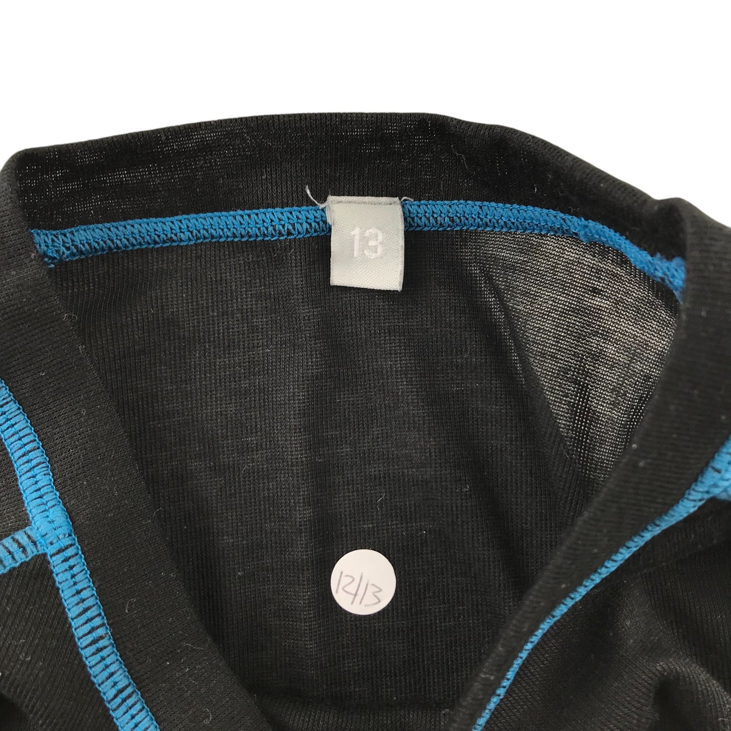 Thermal Set 12-13 Years Black with Blue Stitching Detailing