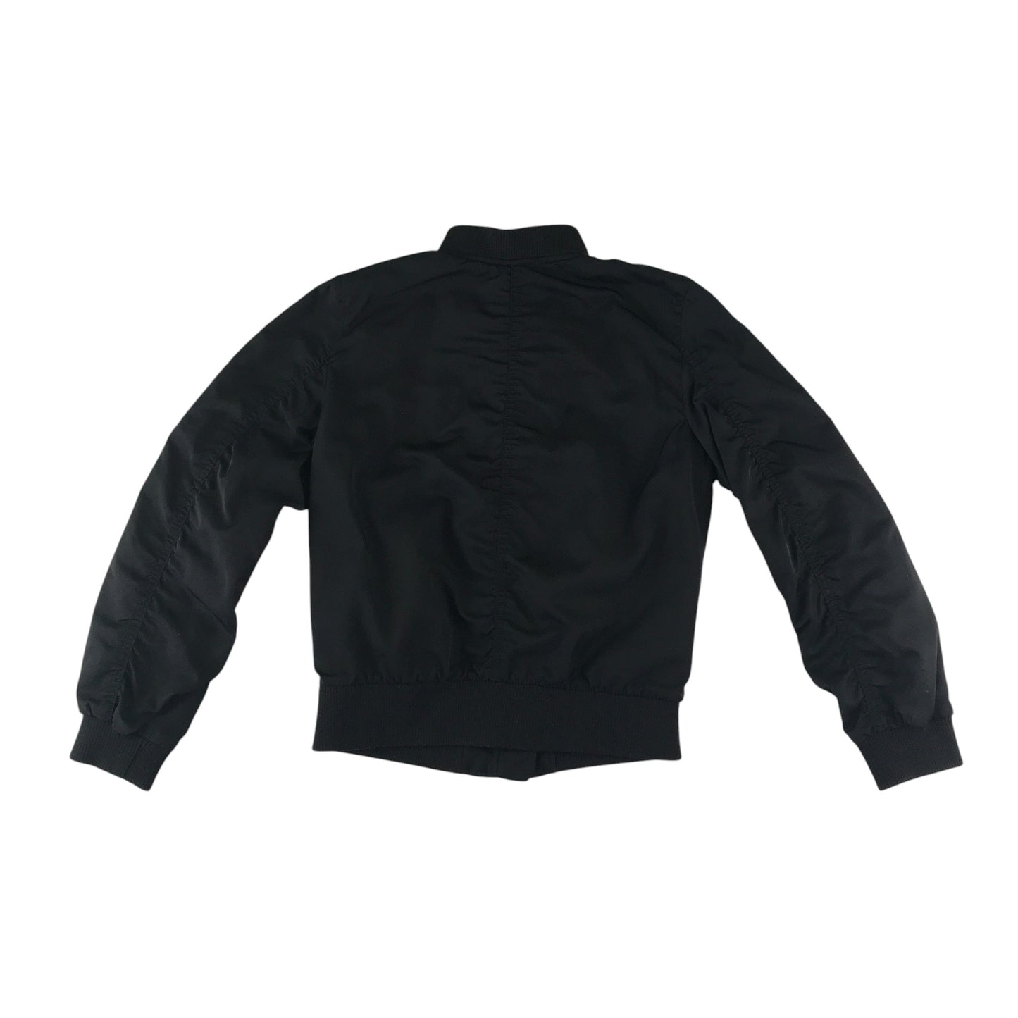 H&M light jacket 8-9 years black bomber style cuffed arms and waist with sequin patches