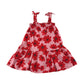 F&F dress 7-8 years red floral layered top with shoulder bowtie straps cotton