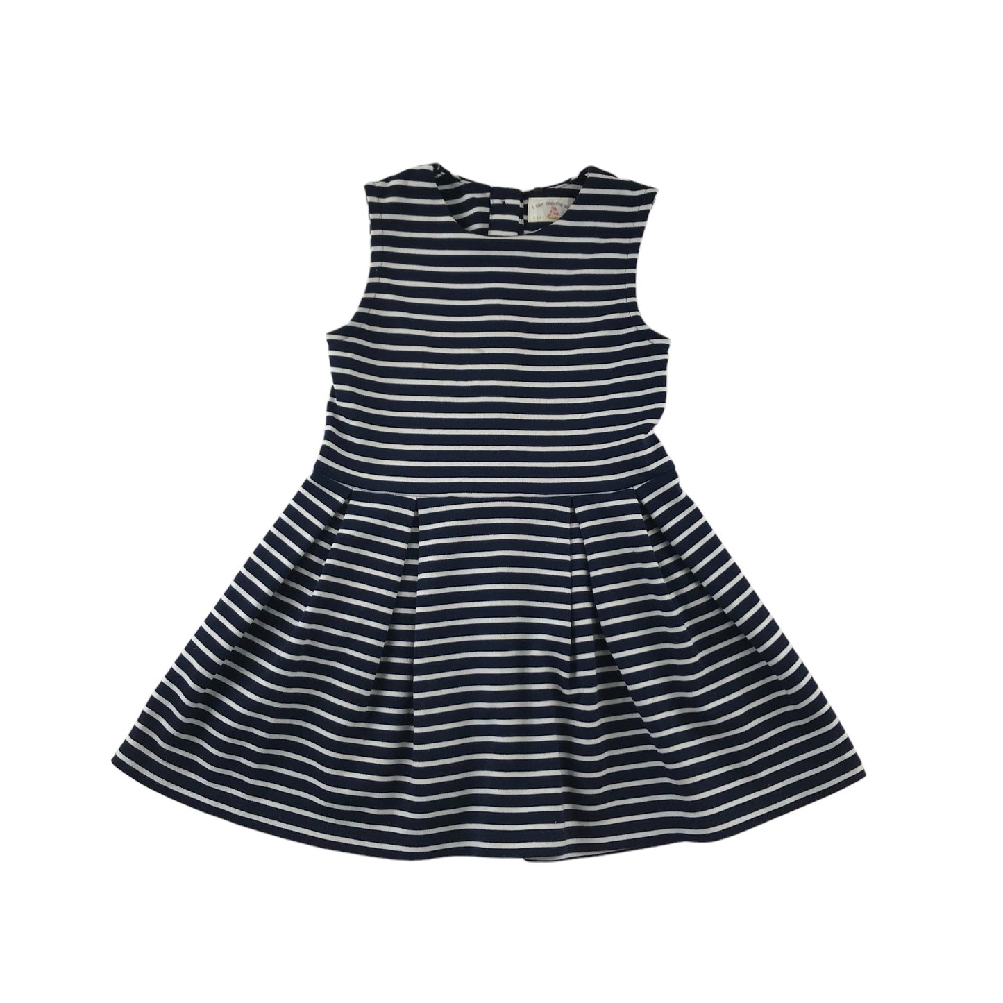 Next Dress Age 4 Navy and White Stripy Pleated Skirt