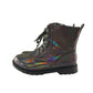 Original Marines combat boots shoe size 3.5 silver metallic shine reflective glittery laces