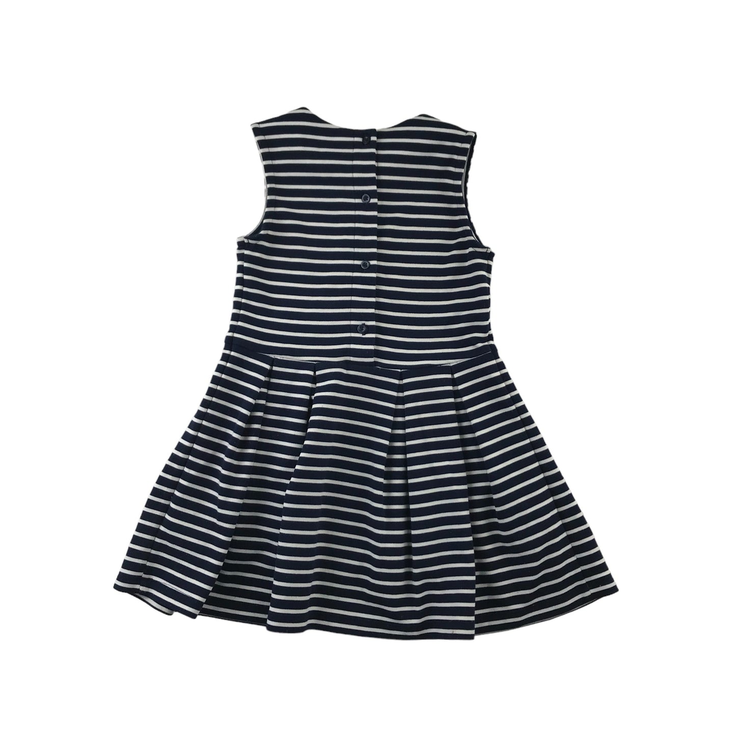 Next Dress Age 4 Navy and White Stripy Pleated Skirt