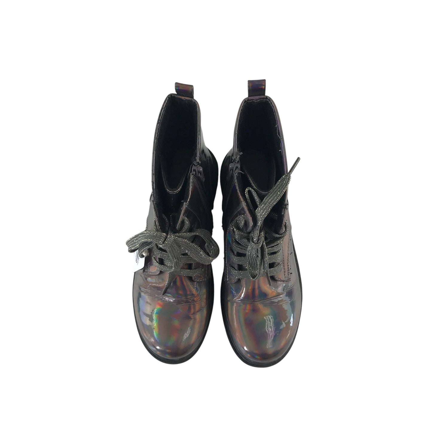 Original Marines combat boots shoe size 3.5 silver metallic shine reflective glittery laces