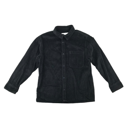 Zara shirt 9 years black corduroy vertical textured cotton