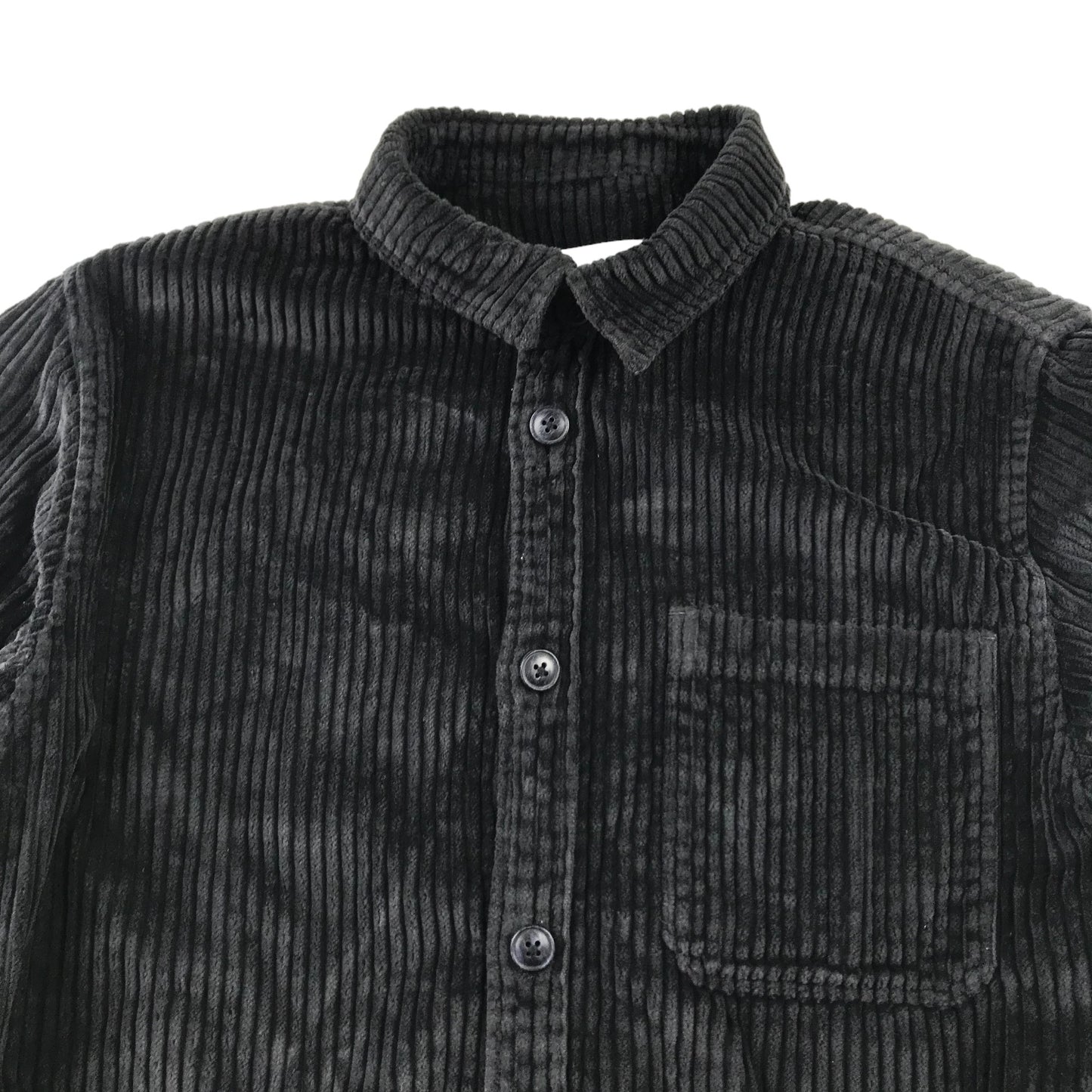 Zara shirt 9 years black corduroy vertical textured cotton