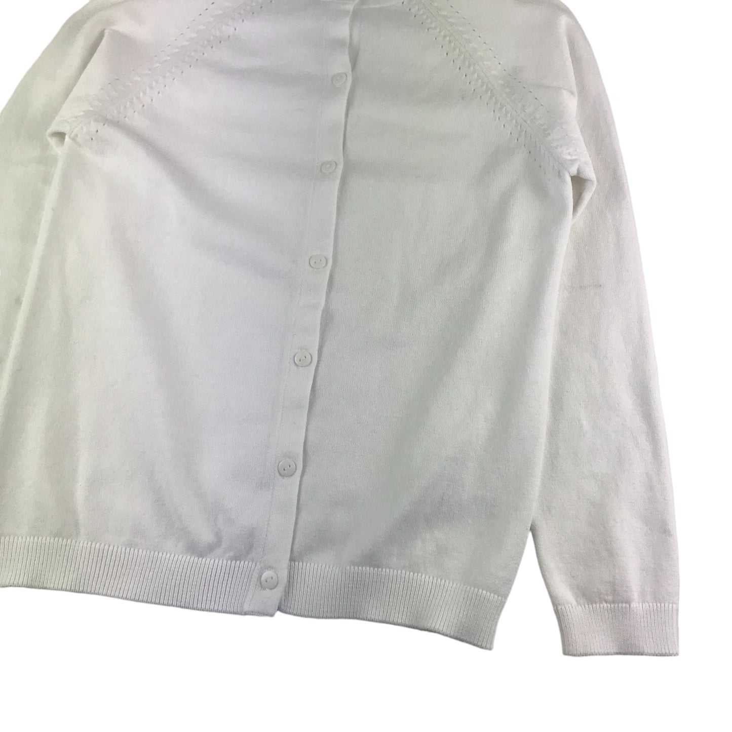 Very Cardigan Age 9 White Plain Button Up