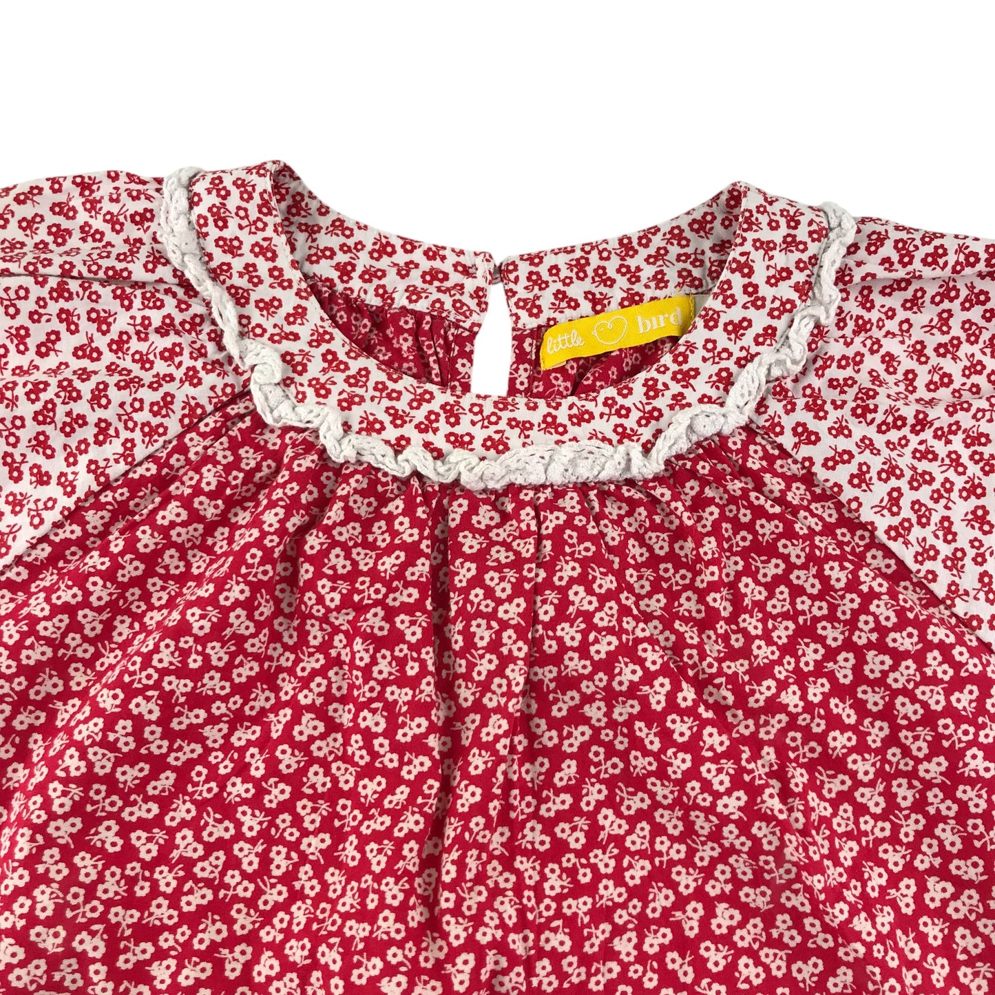 Little Bird blouse 7-8 years red floral graphic design print cotton