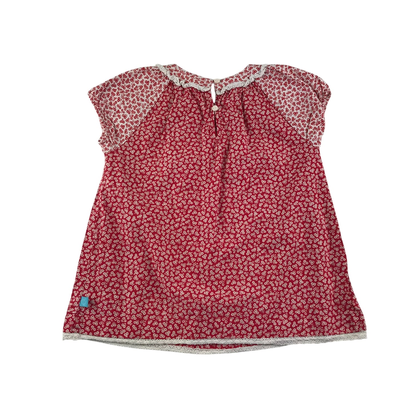 Little Bird blouse 7-8 years red floral graphic design print cotton