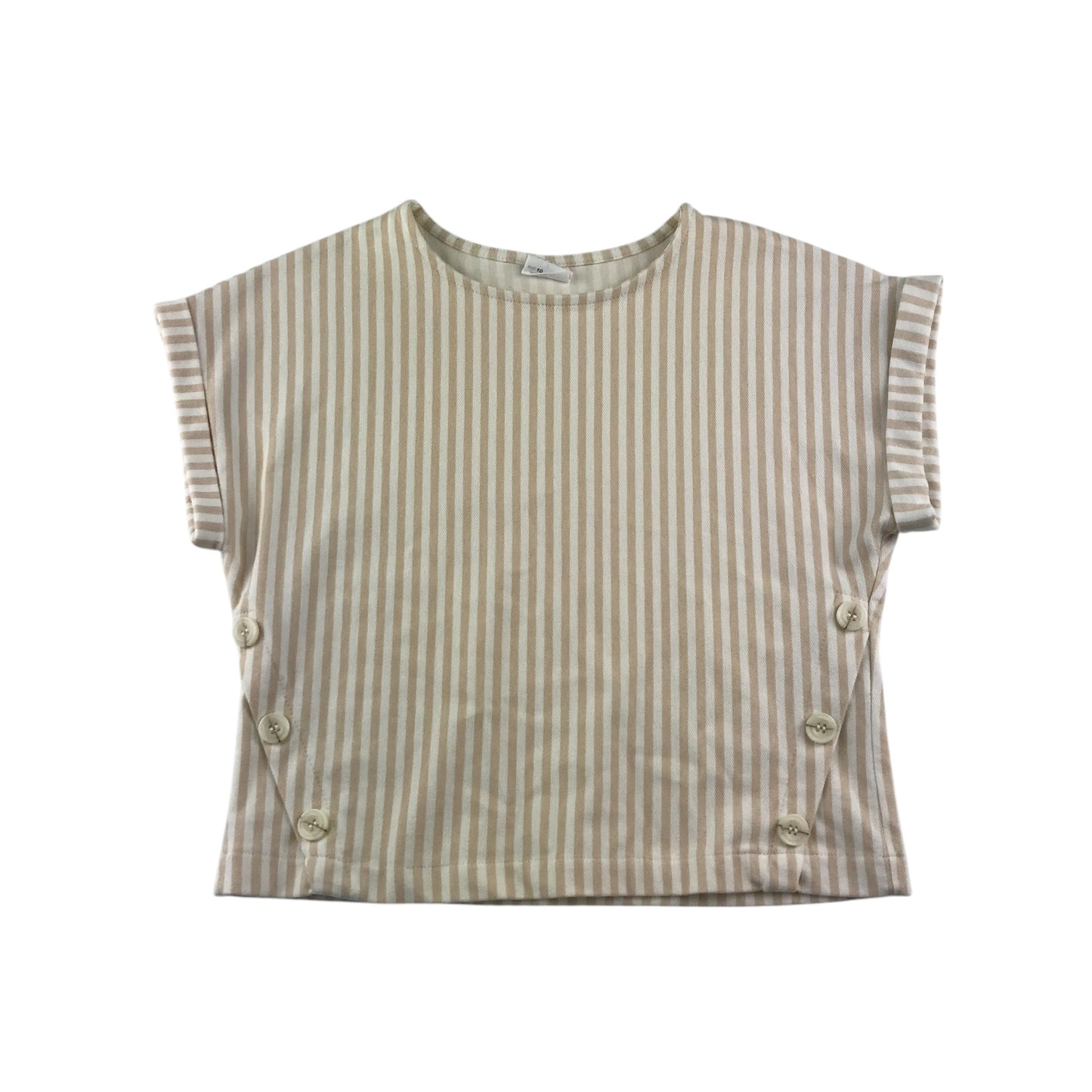 Zara blouse 9-10 years beige and while vertical stripes pattern