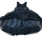 H&M dress 5-6 years navy blue mesh layered with sequins