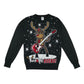 George Festive Jumper Adult S Black Rodolph Rocks with Electric Guitar