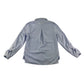 Nutmeg blouse 10-11 years blue and white vertical stripes with embroidered patches