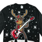 George Festive Jumper Adult S Black Rodolph Rocks with Electric Guitar