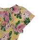 H&M Dress Age 9 Yellow Floral Print Design Pink Flowers Shirred Top