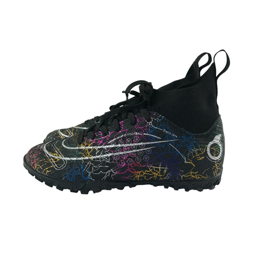 Football boots shoe size UK 2 black multicoloured lighting design