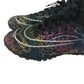 Football boots shoe size UK 2 black multicoloured lighting design