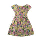 H&M Dress Age 9 Yellow Floral Print Design Pink Flowers Shirred Top