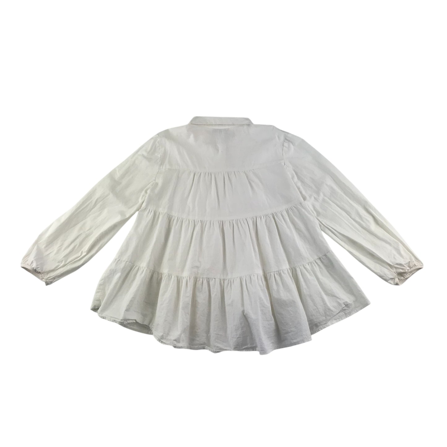 Zara blouse 11-12 years white plain layered with collar cotton