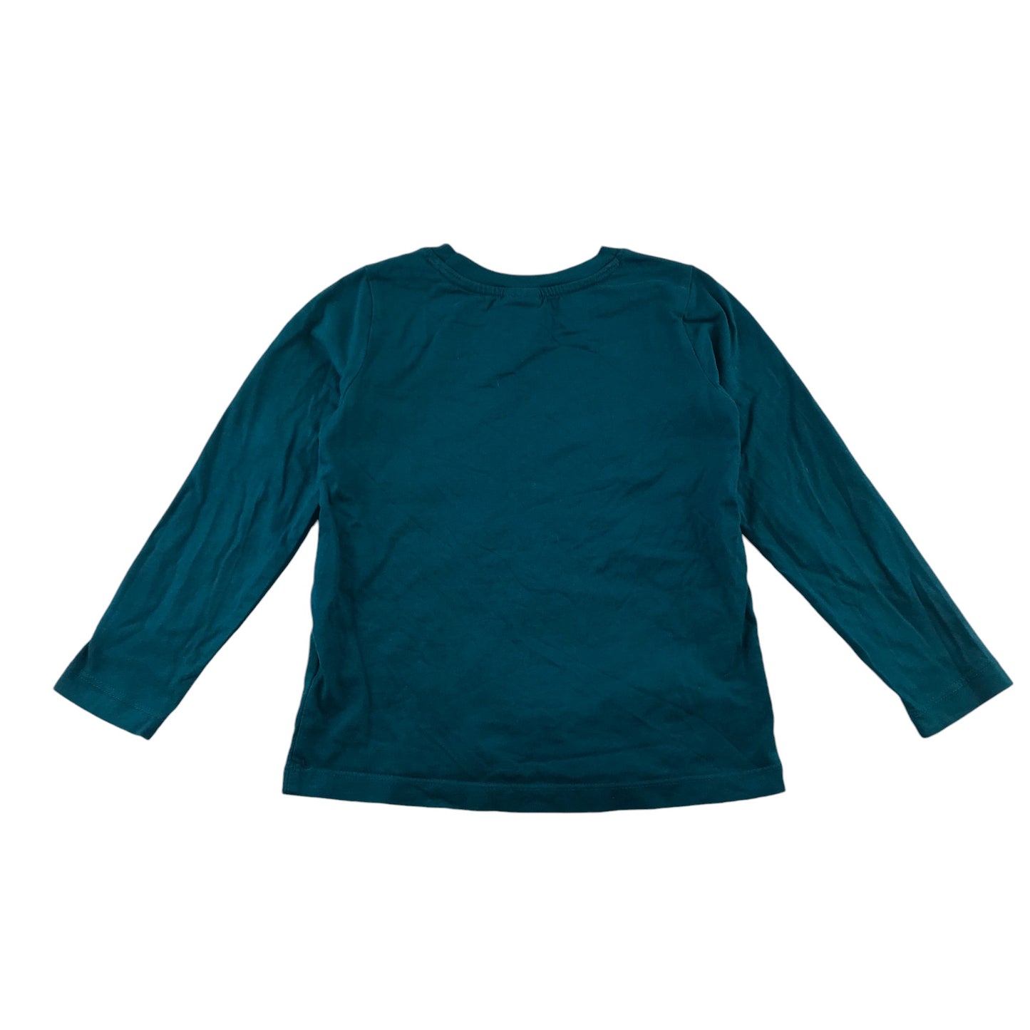 Hanna Anderson Festive T-Shirt 4-5 Years Blue Turquoise with Winter Cat Graphic