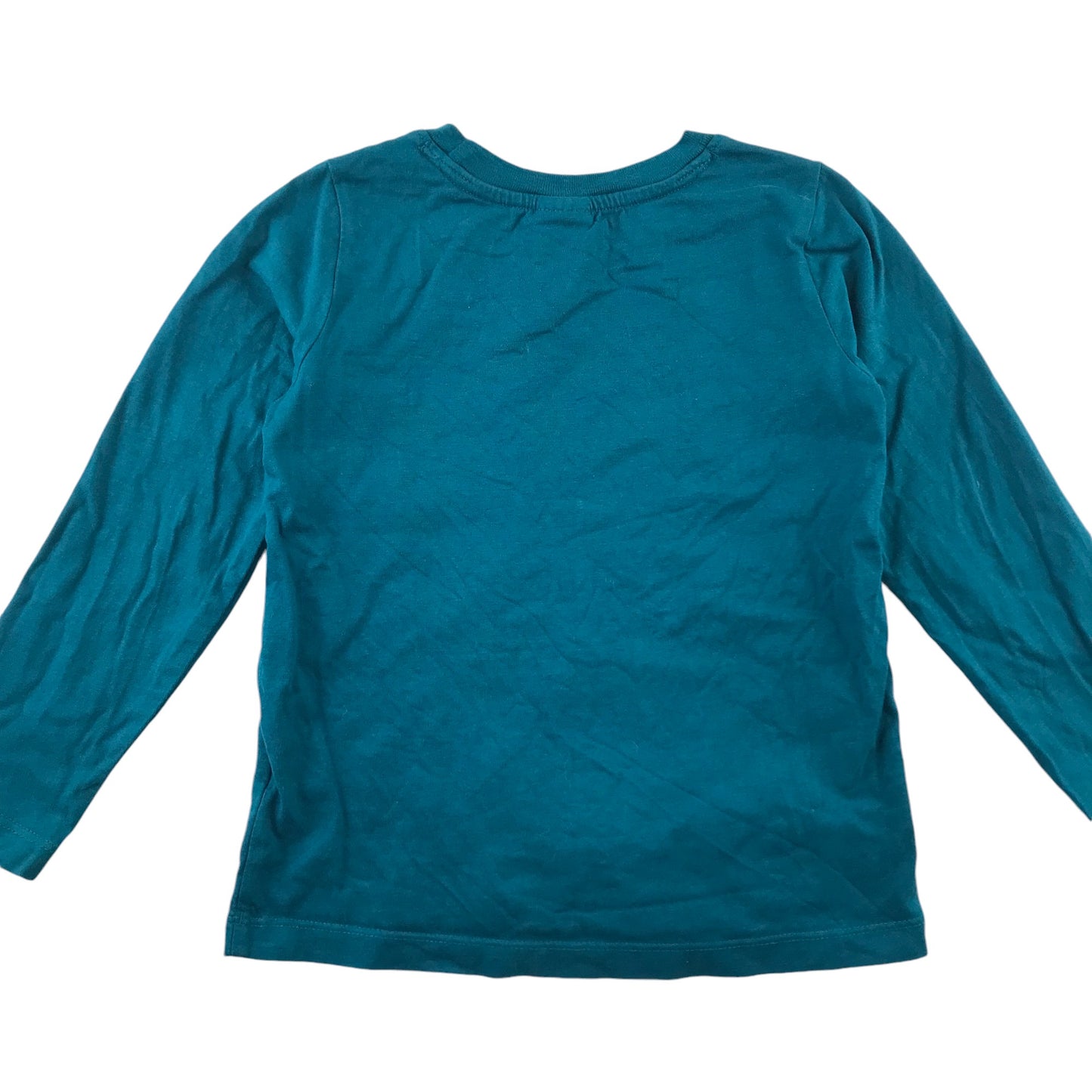 Hanna Anderson Festive T-Shirt 4-5 Years Blue Turquoise with Winter Cat Graphic