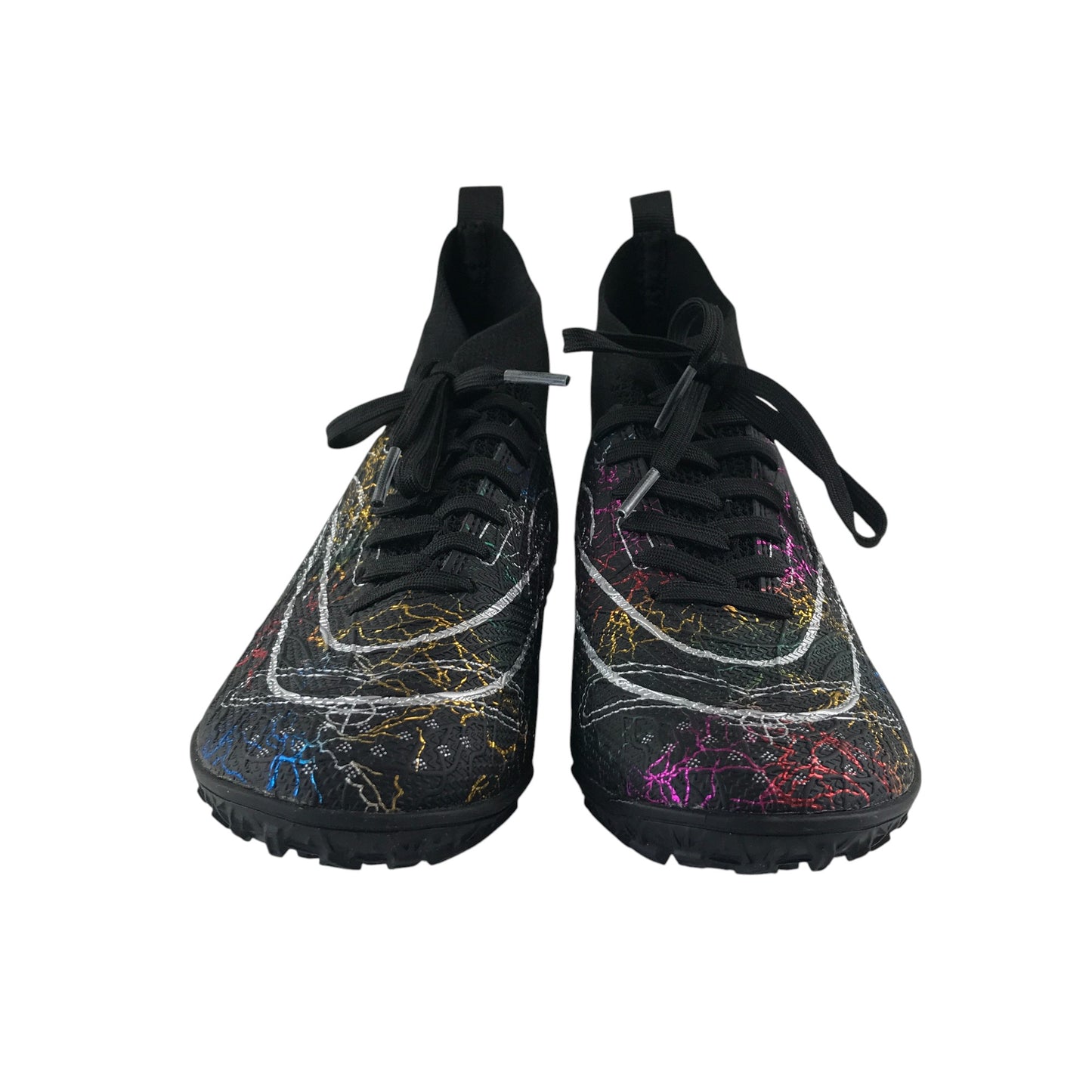 Football boots shoe size UK 2 black multicoloured lighting design
