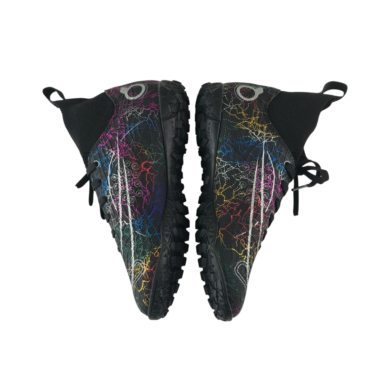 Football boots shoe size UK 2 black multicoloured lighting design