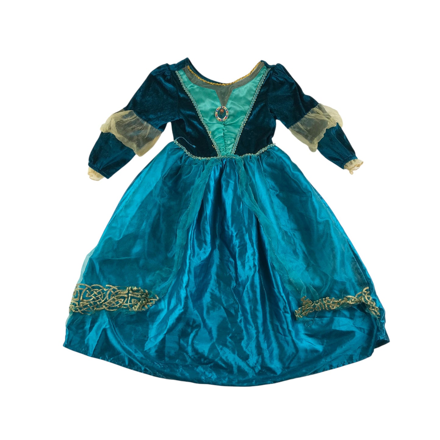 M&S costume 5-6 years turquoise Disney Brave Merida dress