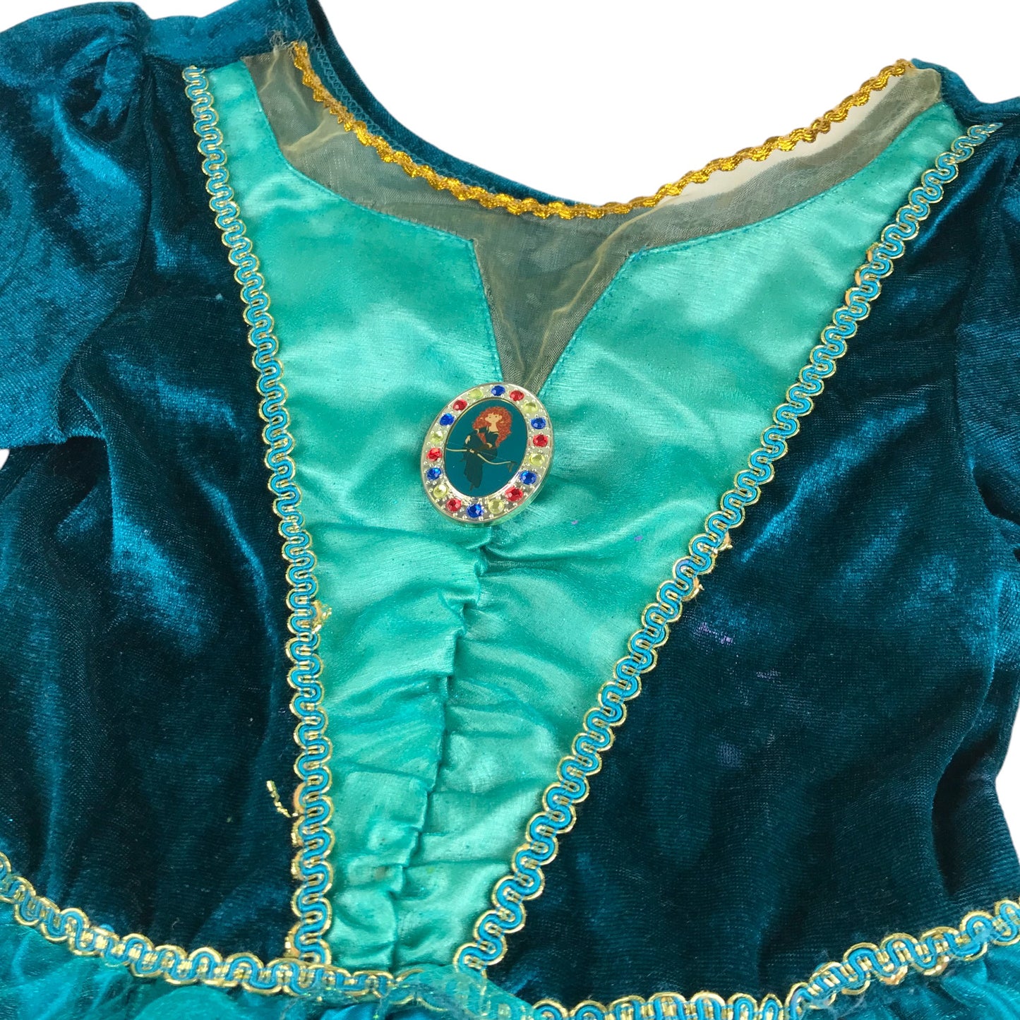 M&S costume 5-6 years turquoise Disney Brave Merida dress