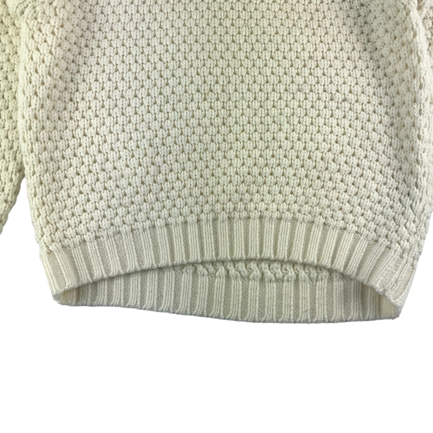 St Bernard Jumper Age 9 White Knitted Pattern Shoulder Zip Detail