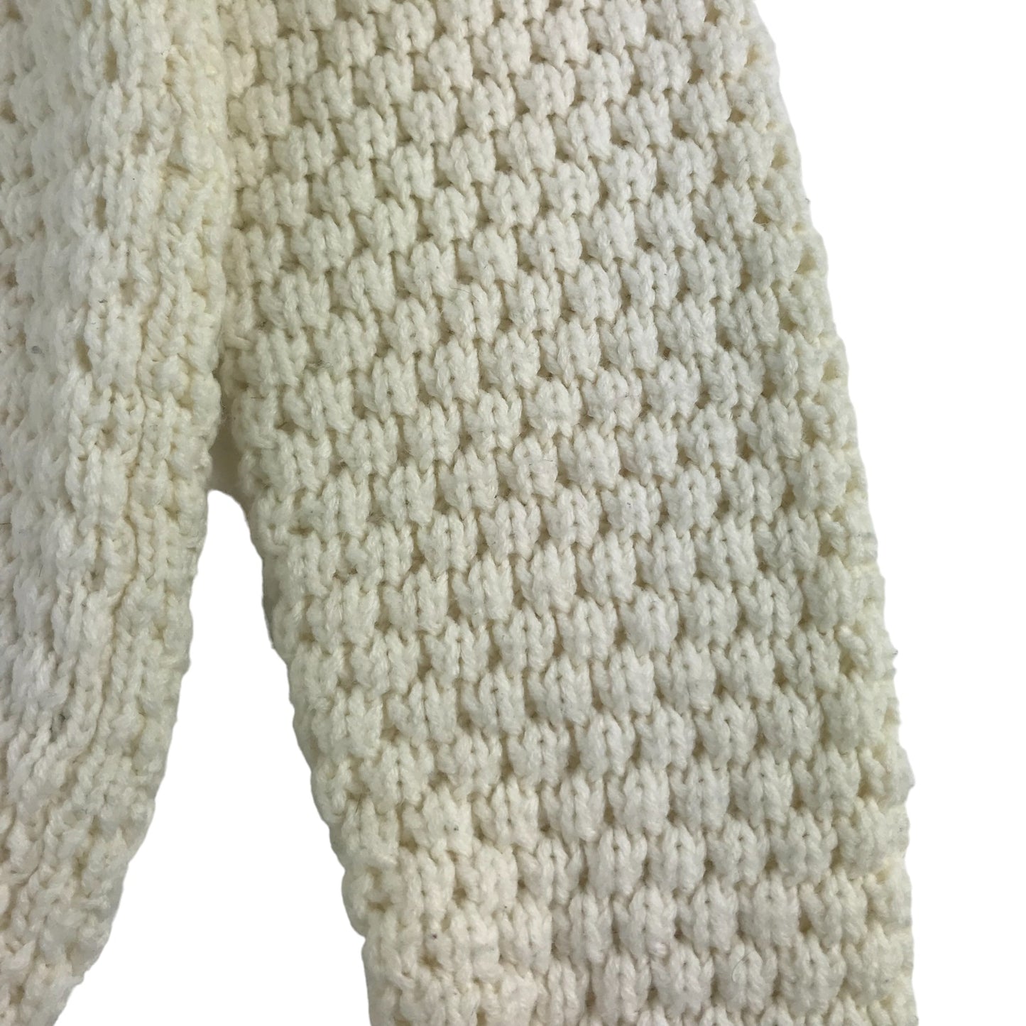 St Bernard Jumper Age 9 White Knitted Pattern Shoulder Zip Detail