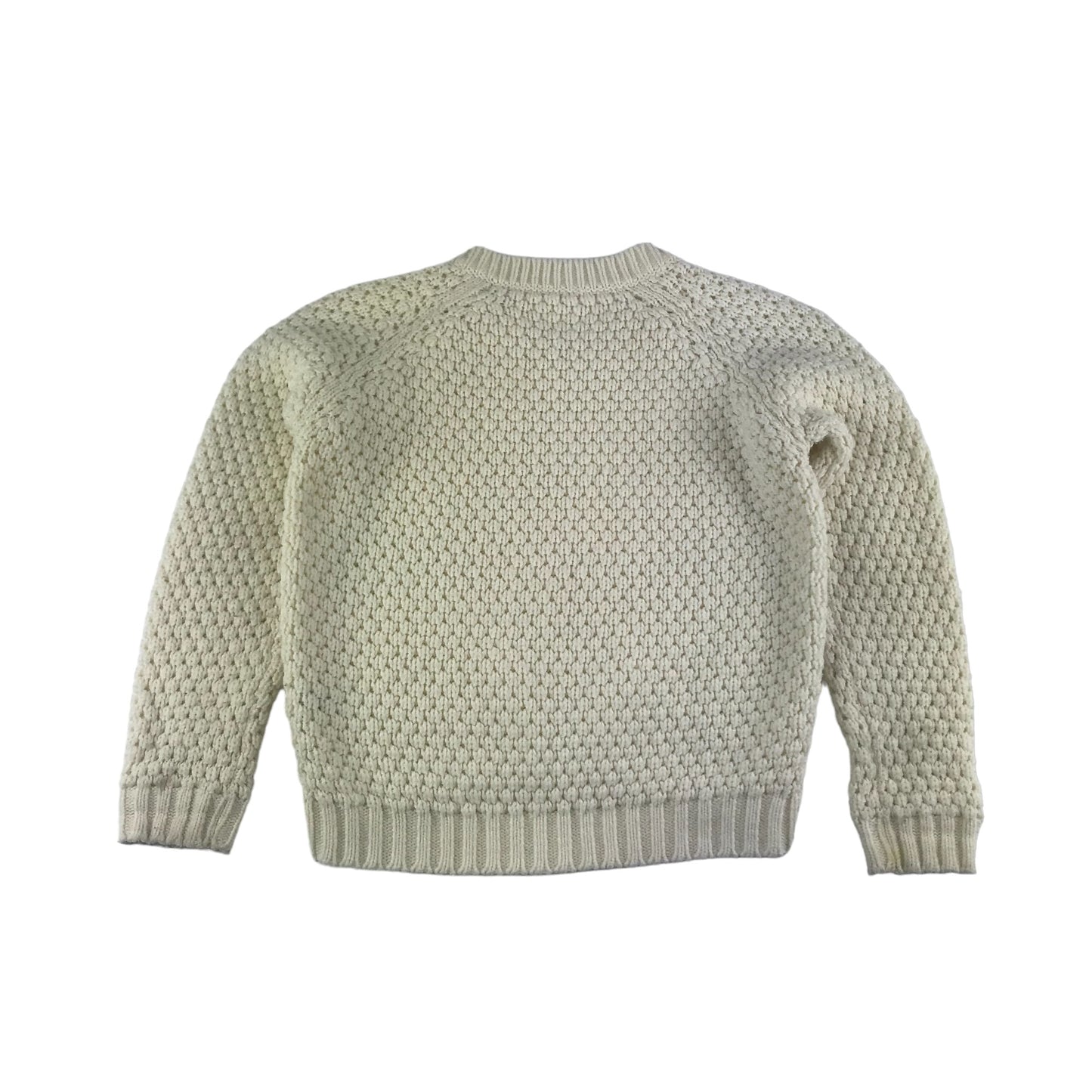 St Bernard Jumper Age 9 White Knitted Pattern Shoulder Zip Detail