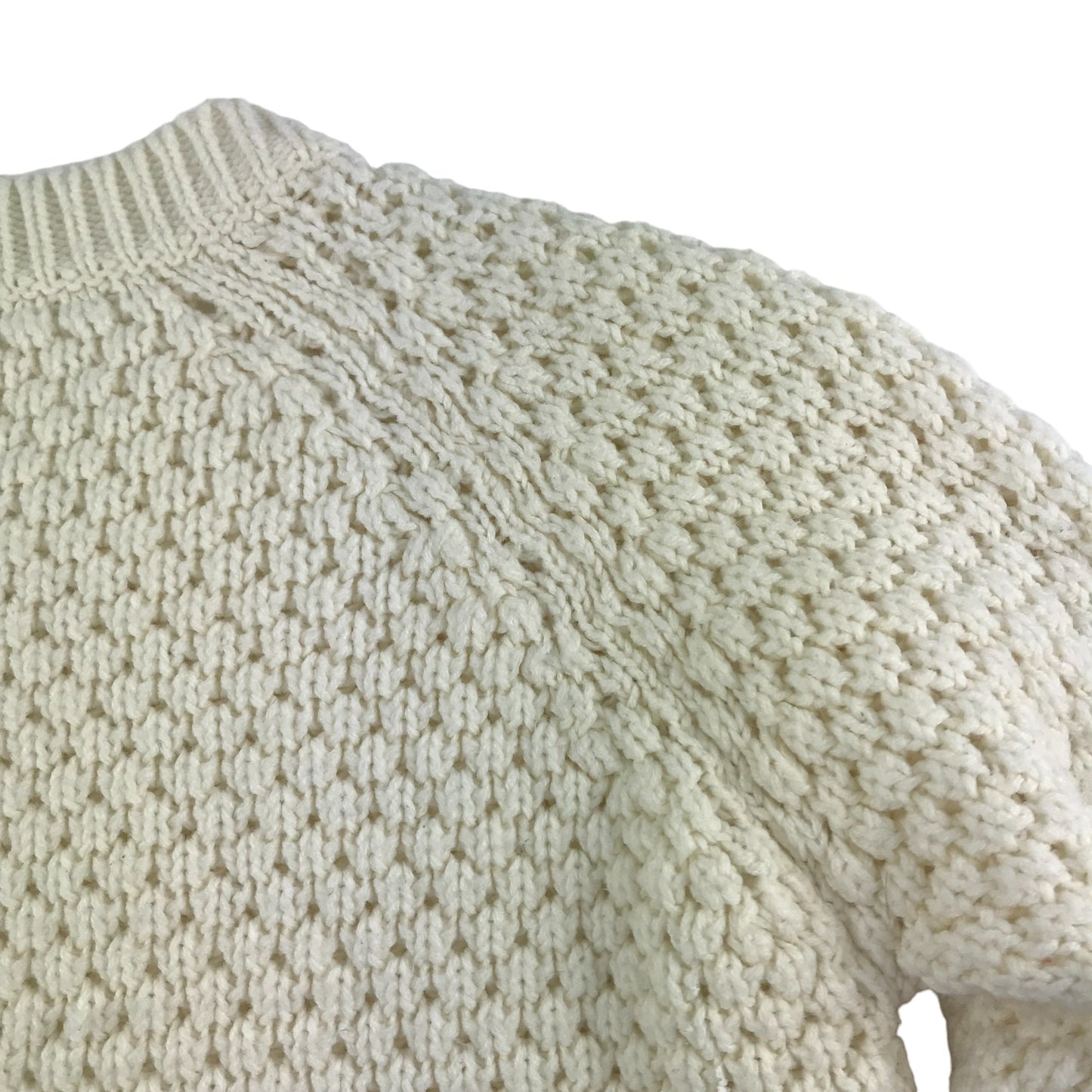 St Bernard Jumper Age 9 White Knitted Pattern Shoulder Zip Detail