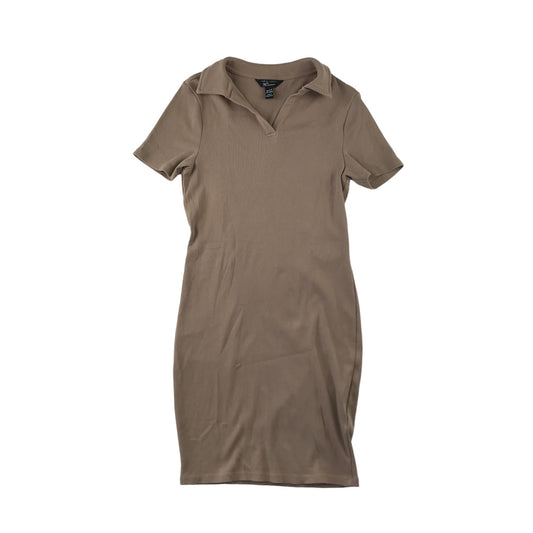 New Look Dress Age 12 Brown Fitted T-shirt dress with collar