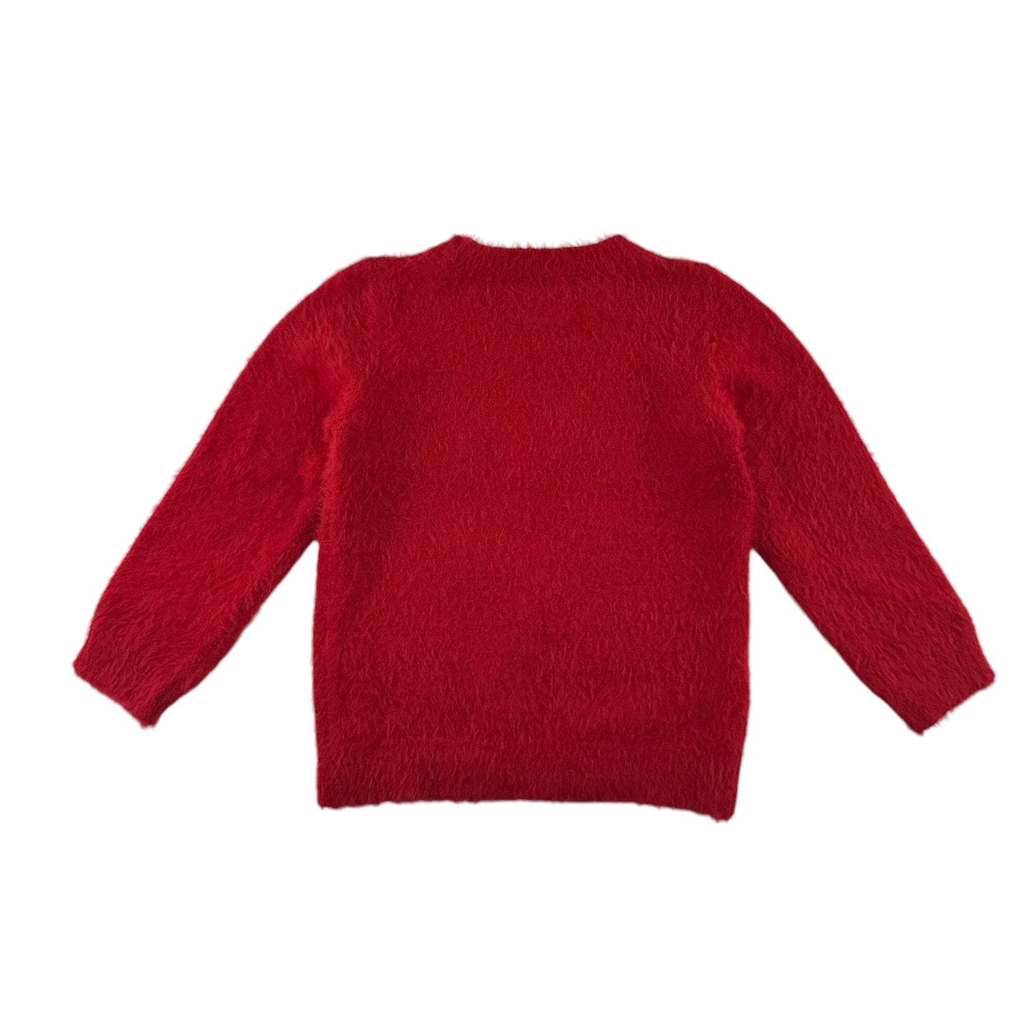 George festive jumper 5-6 Years red Rudolph reindeer face with sequin noise and antlers