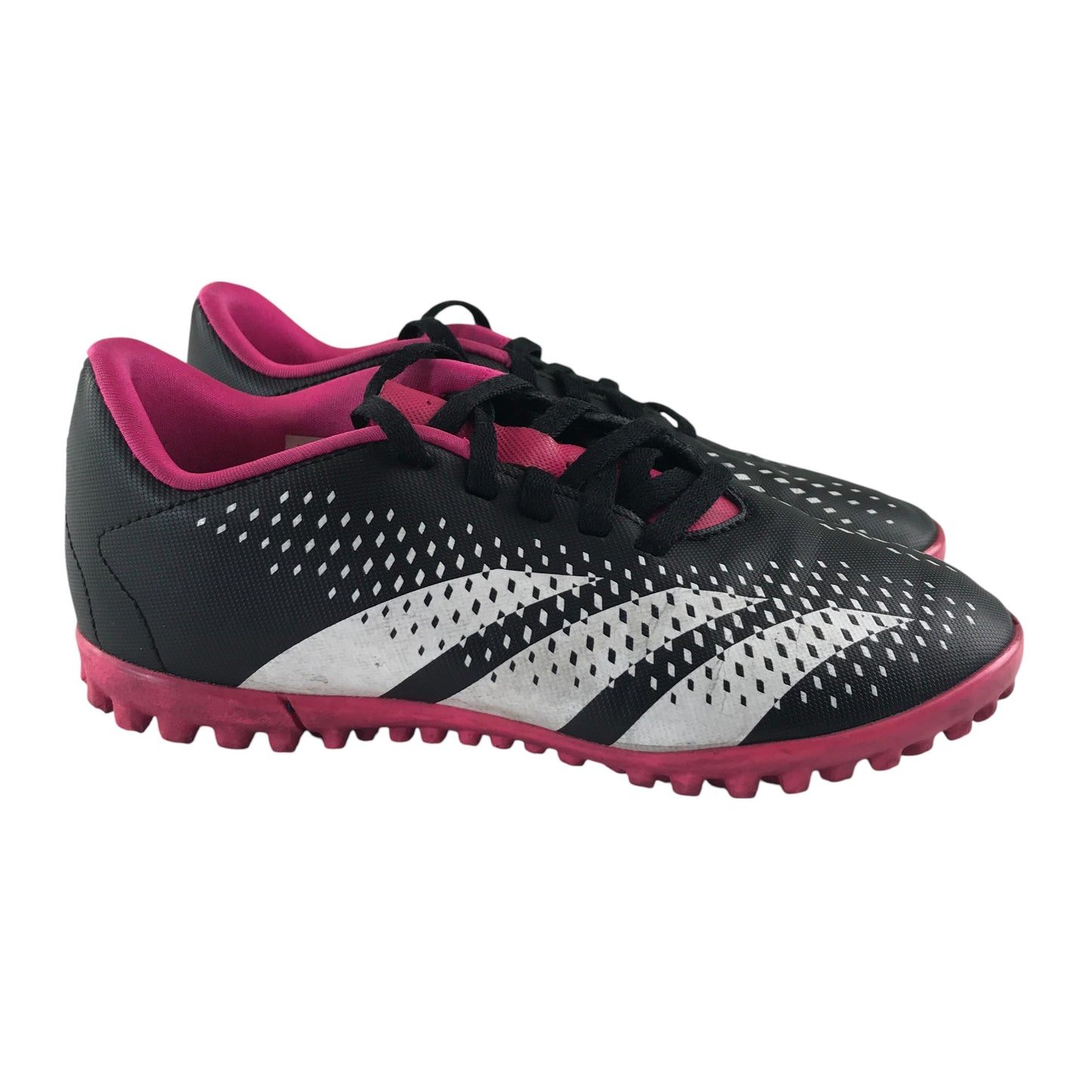Adidas Predator football boots shoe size UK 13.5k  black white and pink colourway