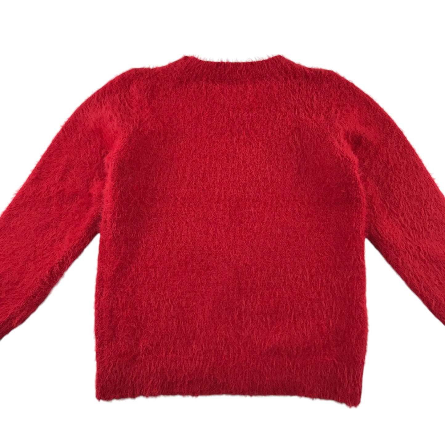 George festive jumper 5-6 Years red Rudolph reindeer face with sequin noise and antlers