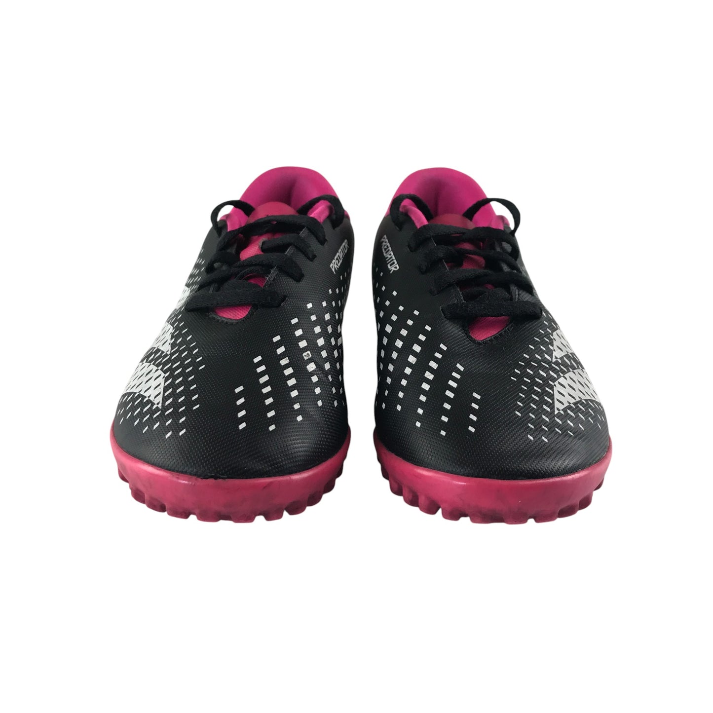 Adidas Predator football boots shoe size UK 13.5k  black white and pink colourway