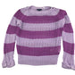 GAP Jumper Age 10 Lilac Purple Stripy Fishnet Style Knitted