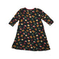 George festive dress 9-10 years black long sleeve A-line stretchy gingerbread print pattern