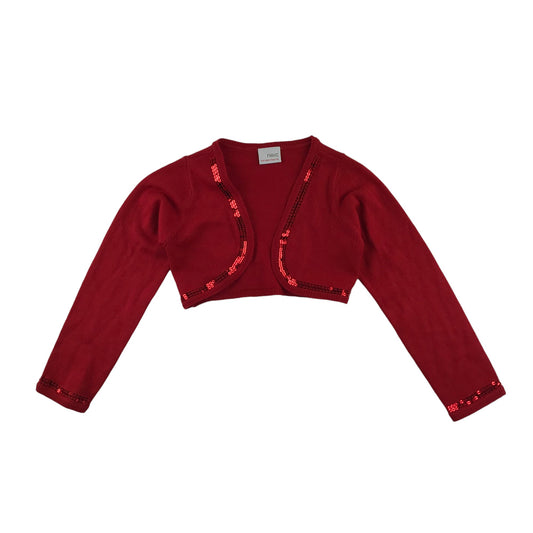 Next cardigan 5-6 years red cropped bolero with sequins