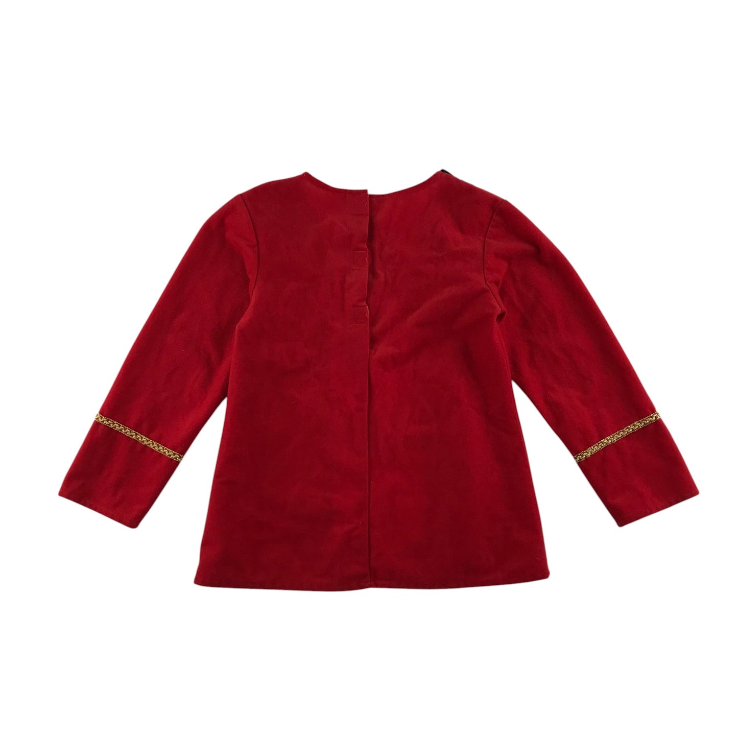 Pirate costume 7-8 years red long sleeve top with golden details