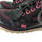 Kickers boots shoe size 2 black and pink colourway leather upper with back rubber soles